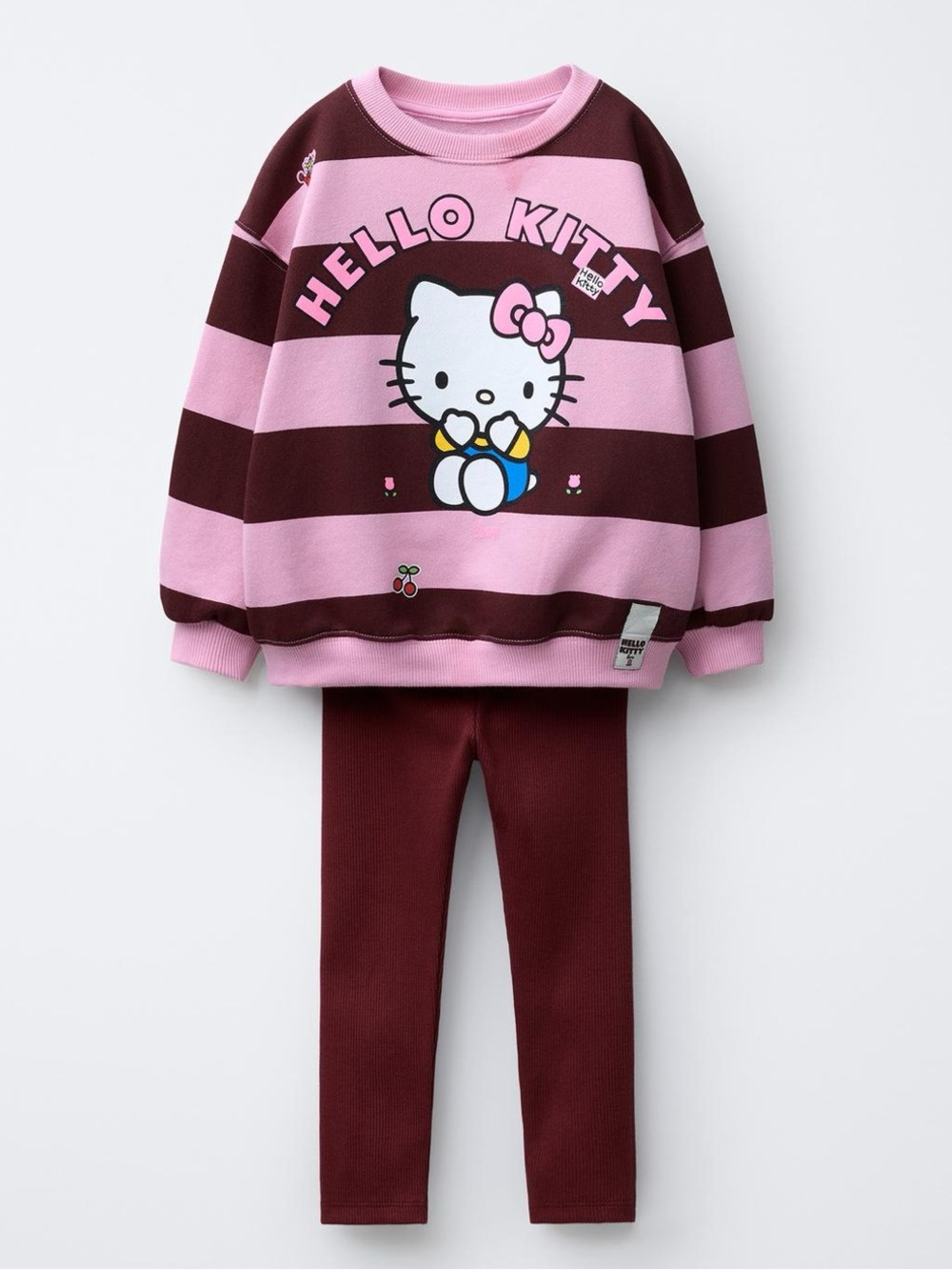 Zara Hello Kitty Striped Sweatshirt and Leggings Set
